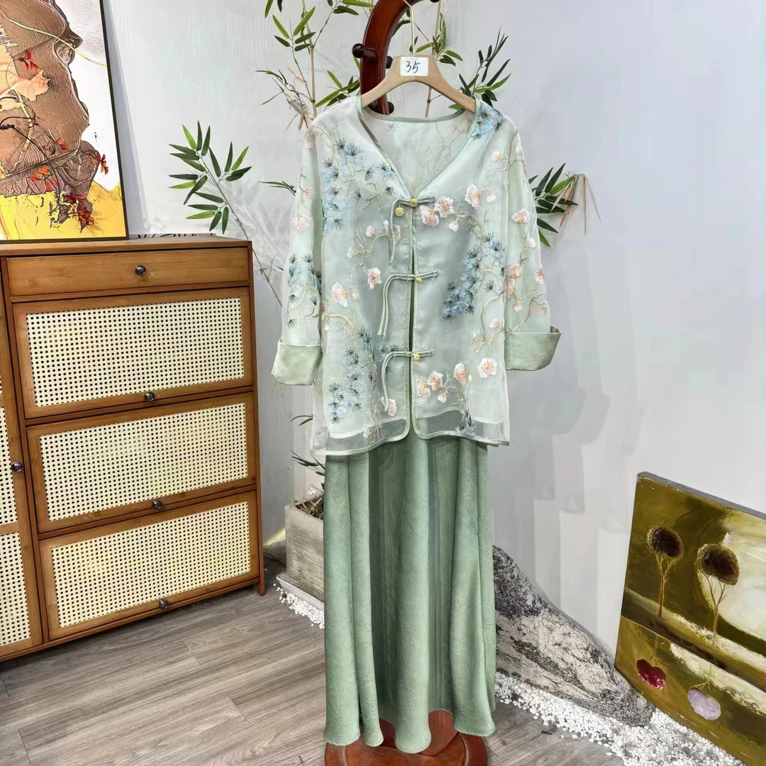 2024夏季新款显瘦气质时尚休闲复古双面穿上衣套装-M（3499）