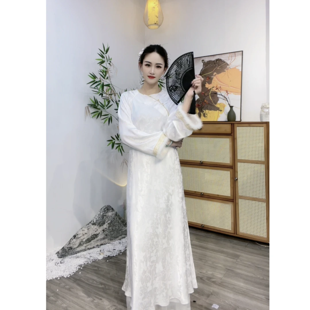 夏维莲2024年新中式国风裙子复古民族风连衣裙（7070)