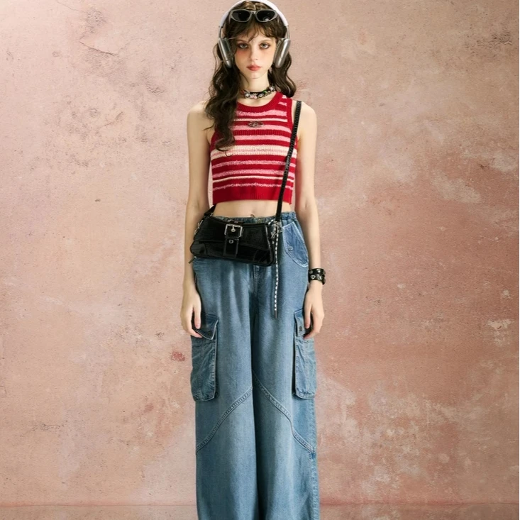 【小恶魔】PHORM2025夏装新款复古做旧牛仔裤N15513426