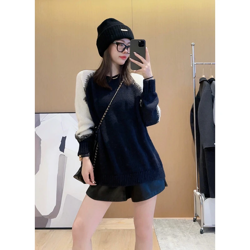 戚米可乐【水星记】早秋新款气质甜美圆领套头毛衣女减龄针织衫韩版