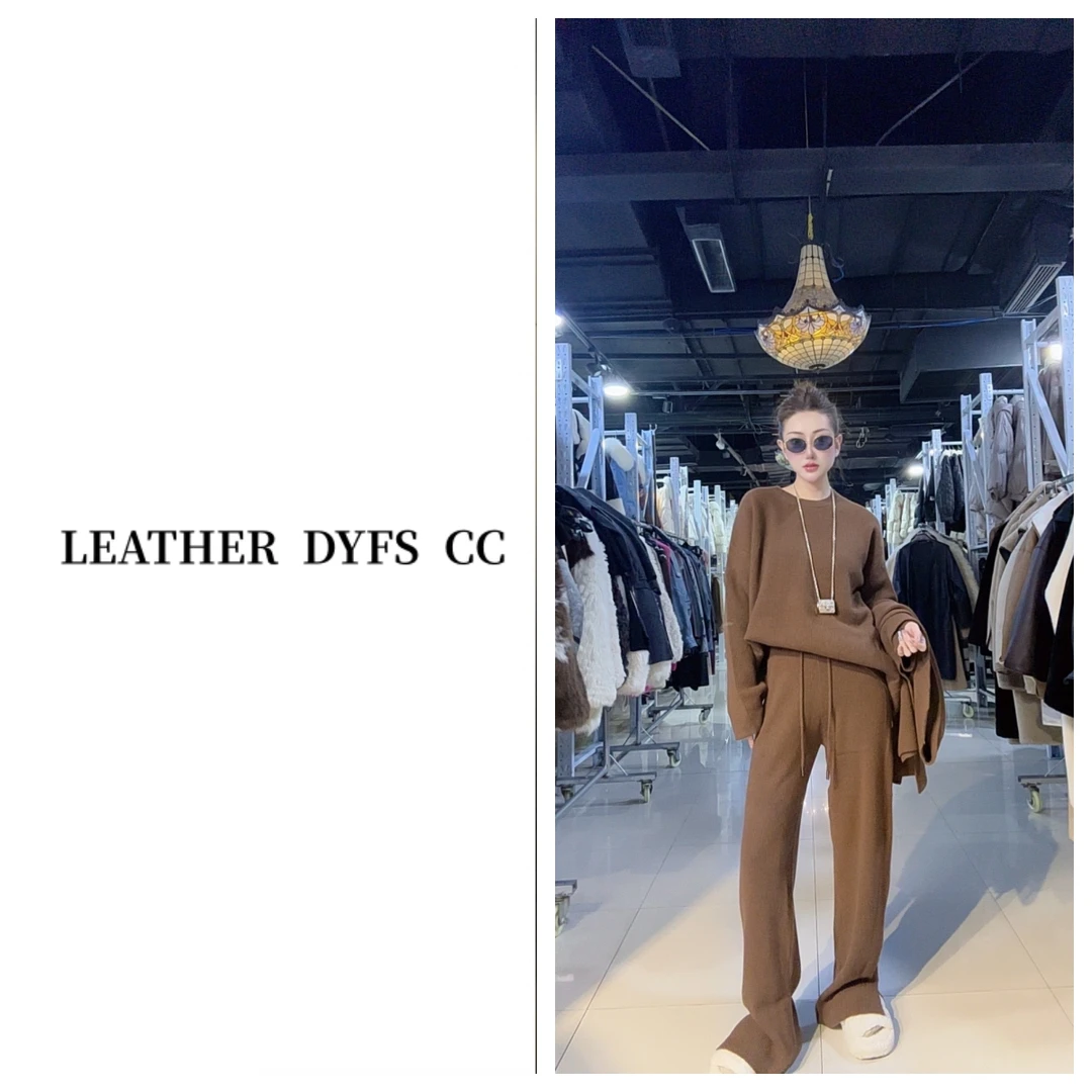 Leather Dyfs cc”三件套“236506山羊绒针织套装