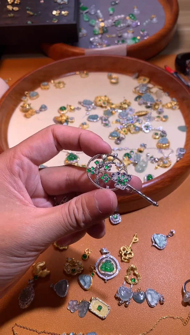 【闪购商品】翡翠胸针银S925镶嵌1
