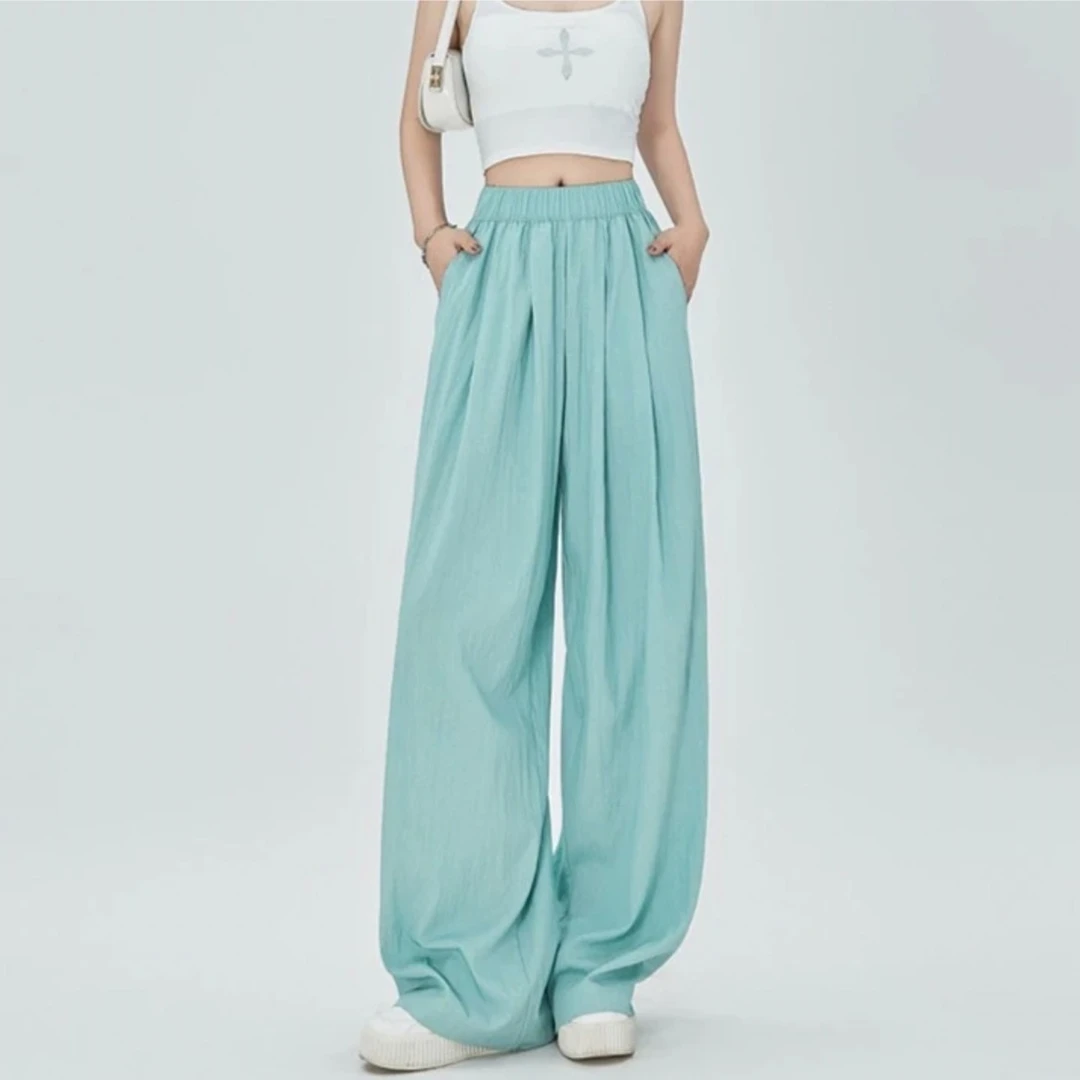 夏季百搭慵懒风山本裤女垂感夏阔腿裤裤子显瘦薄款宽松休闲拖地裤