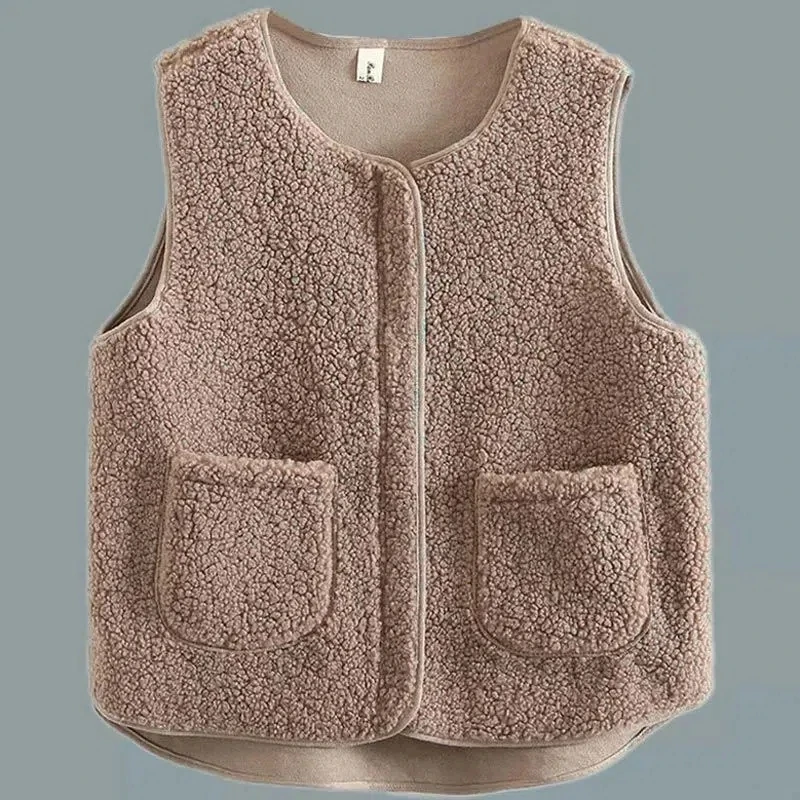 大码毛绒马甲女秋冬新款2023小个子中年胖妈妈宽松皮毛一体背心