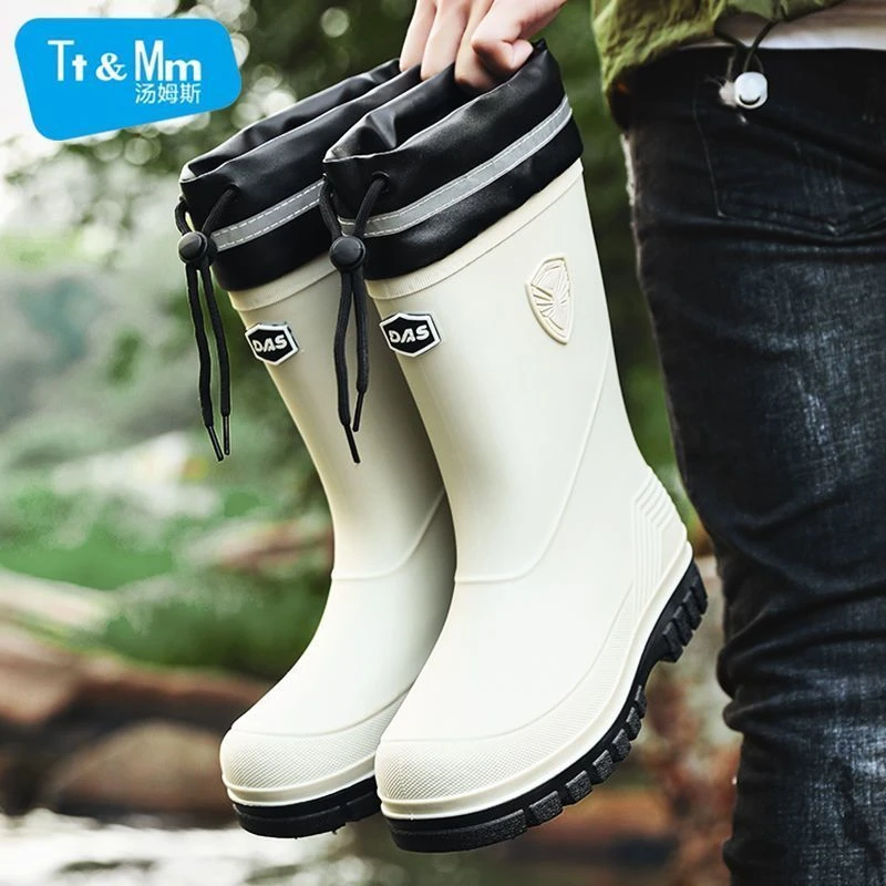 汤姆斯雨靴2024新款男鞋夏户外雨鞋钓鱼防滑防水时尚百搭工作水鞋