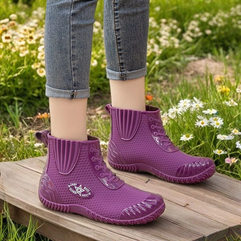 【买一送一鞋垫】外穿防水防滑雨靴中筒专用大人软底胶鞋女士雨天