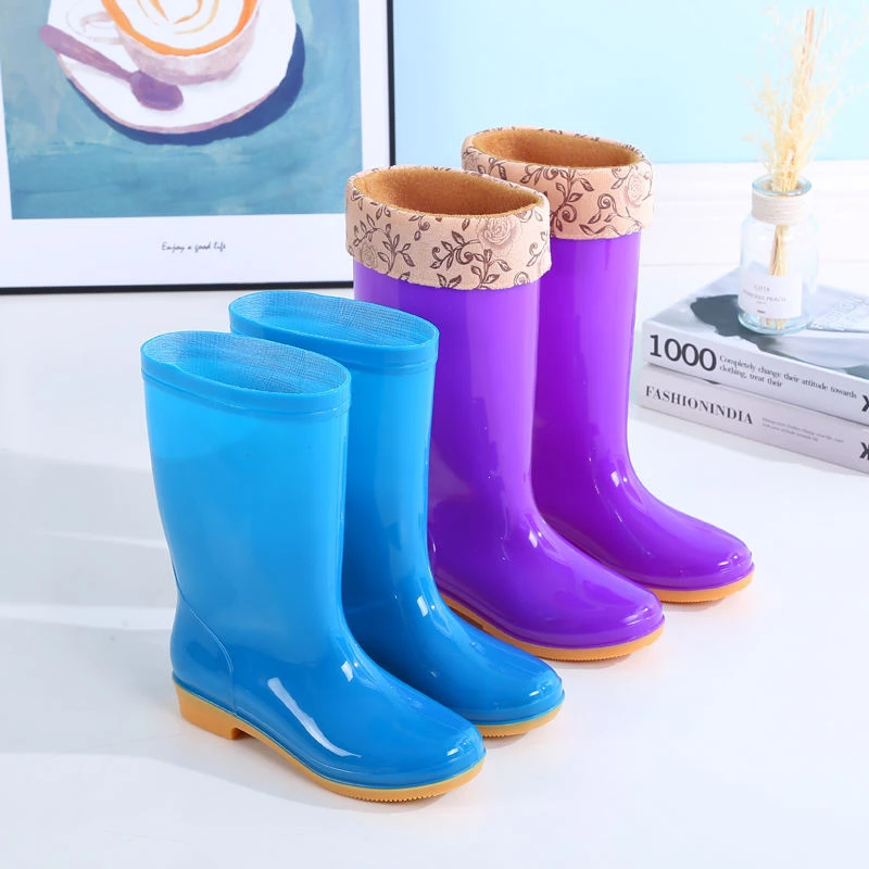 新款果冻防滑防水鞋高筒软底舒适雨鞋成人工作踩水雨靴女夏牛筋底
