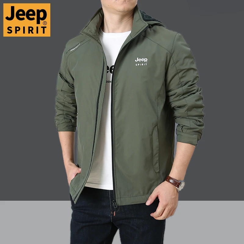 JEEPSPIRIT1941ESTD男士秋冬季夹克运动休闲冬加大码外套加绒上衣