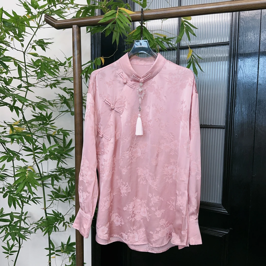 Betty Bairn【人面桃花】高端定制新中式提花上衣24BBW6122