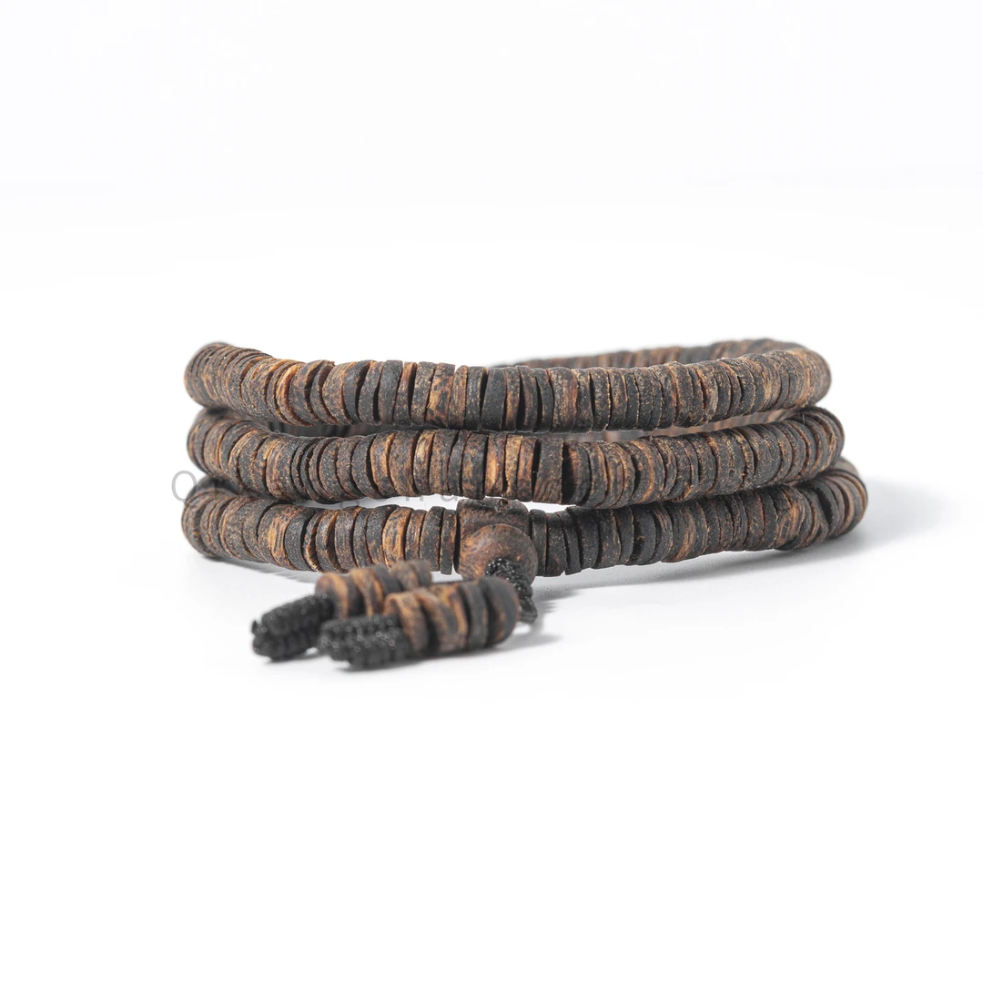 「香韵担当」05mm沉水金钱片药片珠三圈海南老乌身棋楠沉香12g+