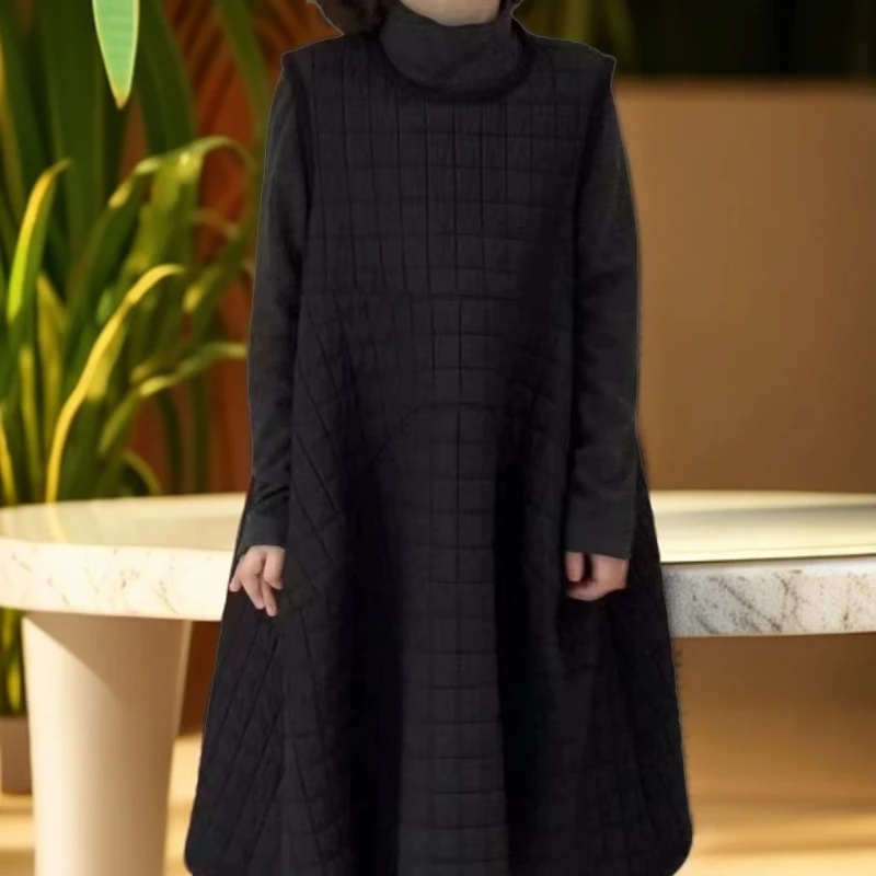 8058韩版2024秋季儿童时尚潮流百搭个性慵懒休闲长裙+长袖套装