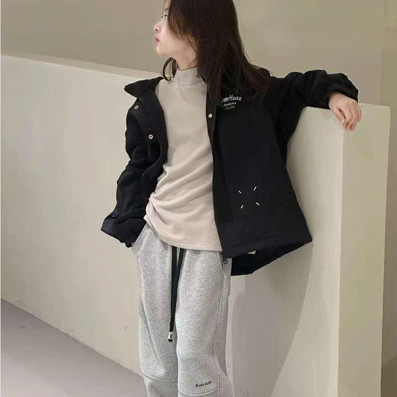 8029韩版2024冬季儿童时尚潮流百搭休闲个性黑色厚奥粒绒外套