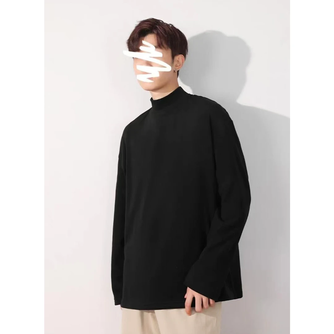 HandSeven半高领德绒打底衫秋冬百搭内搭外穿高级感韩版ins风T恤