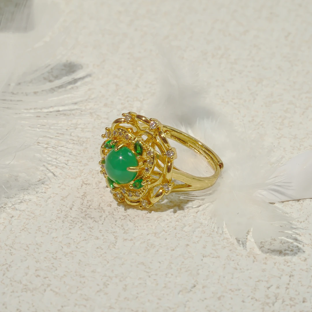 女人花玉髓戒指【2246】