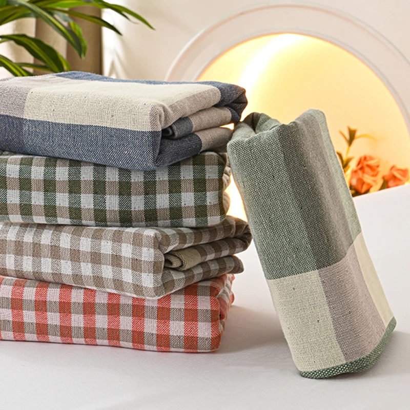 全棉格子双面毛巾2条装 34*72cm