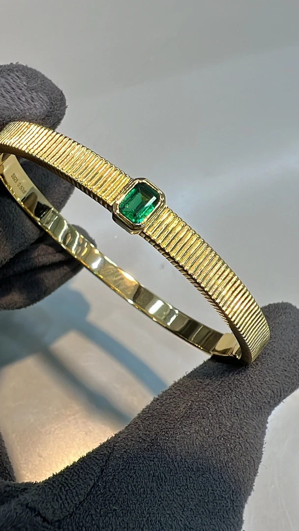 925银银制品 复古方钻手镯