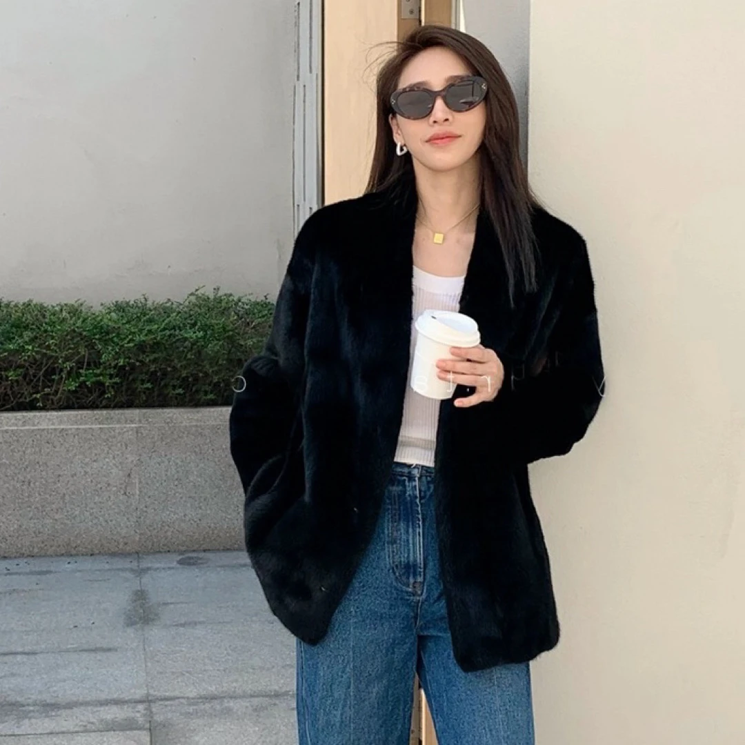 设计师毛毛外套百搭时尚网红气质休闲潮流女外套2158出游服装女