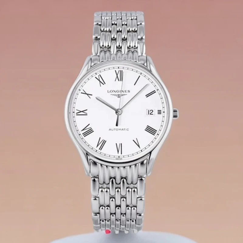 99新 Longines/浪琴 律雅系列/35表径/精钢/条刻/机械/男士腕表/
