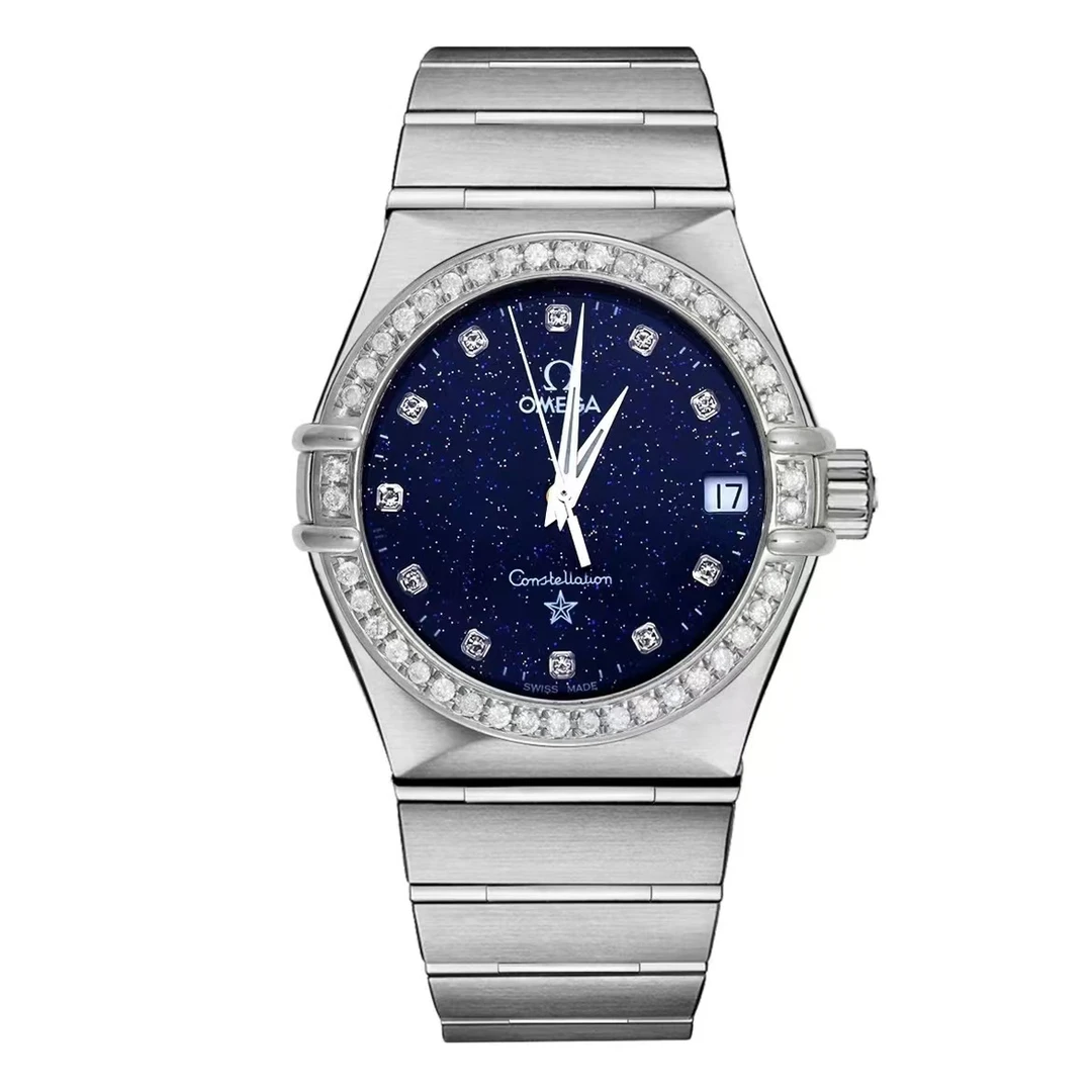 99新 Omega/欧米茄 33mm/星座/星空盘/石英机芯/后钻优雅/时尚