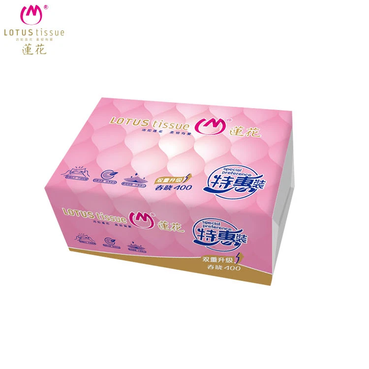 莲花纸巾特惠340张80包装工厂直发5层纸抽可湿水餐巾纸地摊抽纸