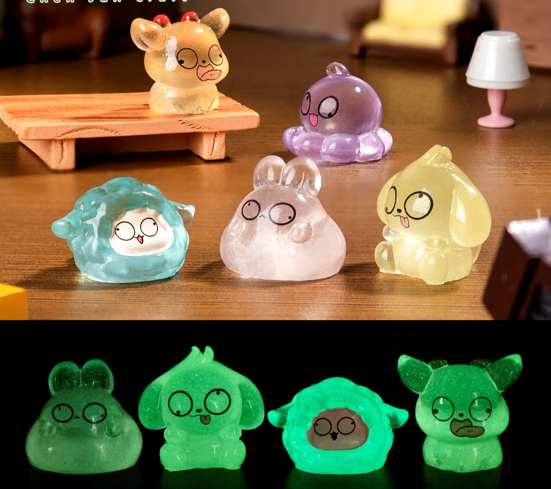 卡通夜光搞怪小动物摆件（一套六个）全场两单包邮