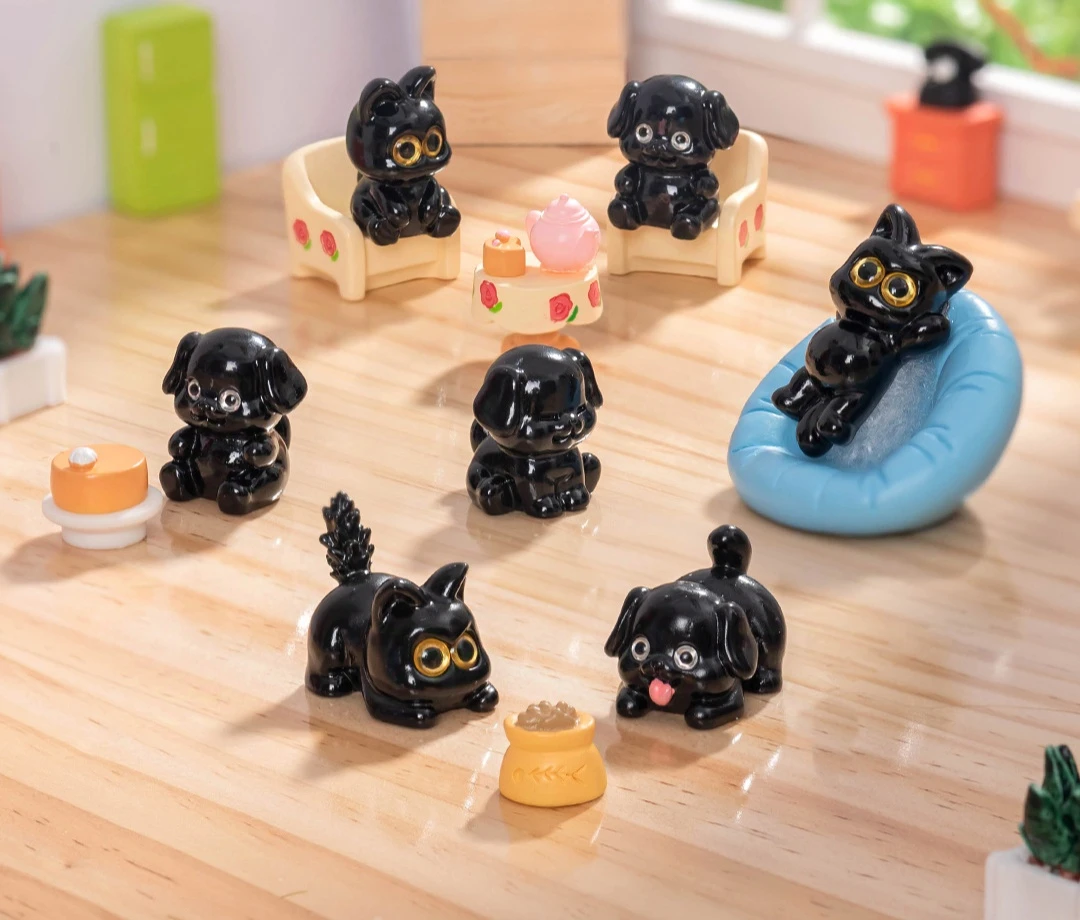 黑色小猫小狗（一套六个）全场两单包邮