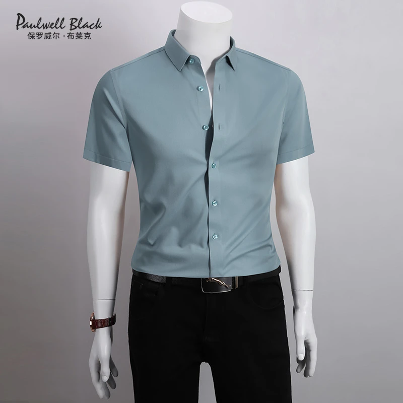 保罗短袖衬衫男高级感休闲轻奢男装高端高档男士短袖衬衫2025衬衣