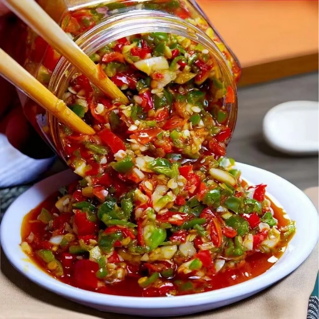 蒜蓉辣椒酱湖南特产腌制香辣双椒剁辣椒下饭菜小米椒拌饭猛辣