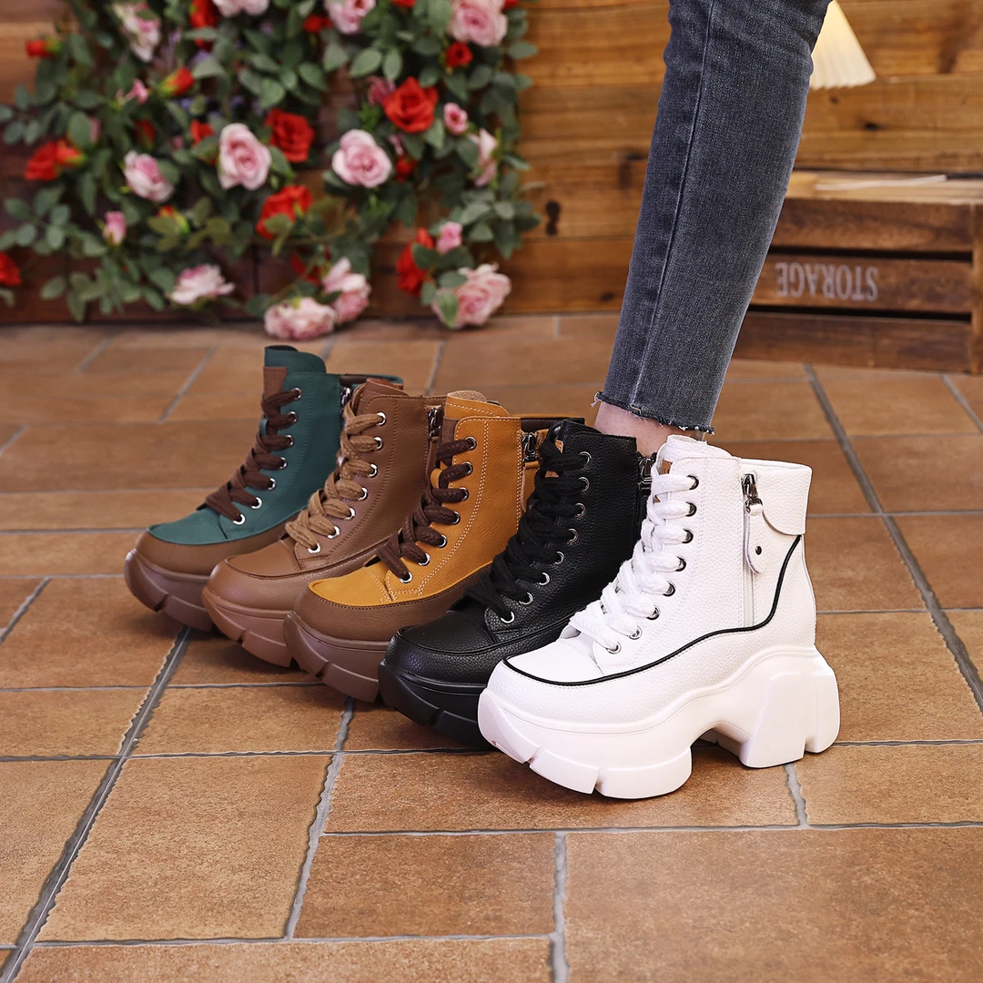 尚卡芙ins网红复古风秋冬小个子内增高9cm个性休闲鞋短靴777-9