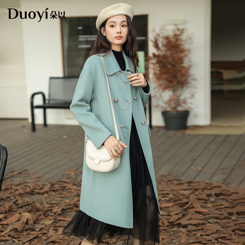 朵以2023秋新款直筒显瘦宽版大衣女气质百搭小个子外套37DD743059