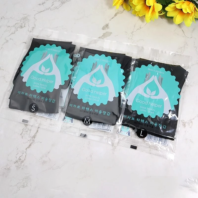 乳胶黑色专业美发烫染发手套加厚橡胶防水洗车理发店美发用品工具