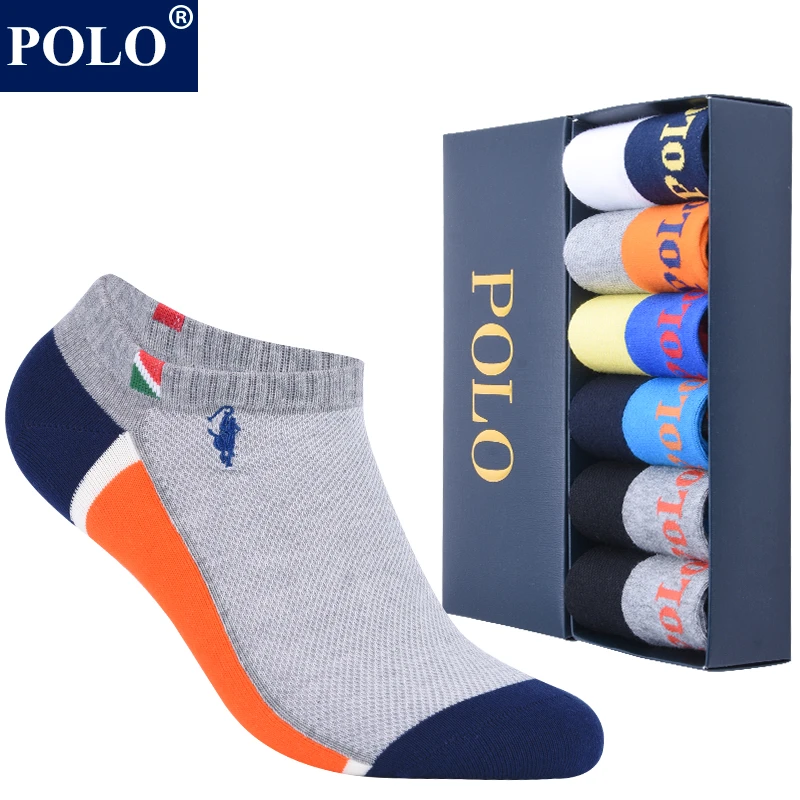 POLO袜子男士运动吸汗透气夏季薄款短袜时尚彩色无骨柔软低帮浅口