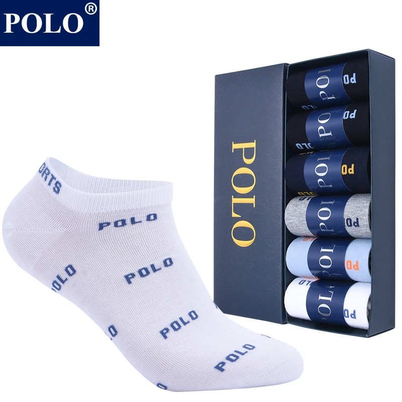 POLO袜子男士字母简约低筒短袜夏季薄款吸汗透气无骨休闲浅口船袜