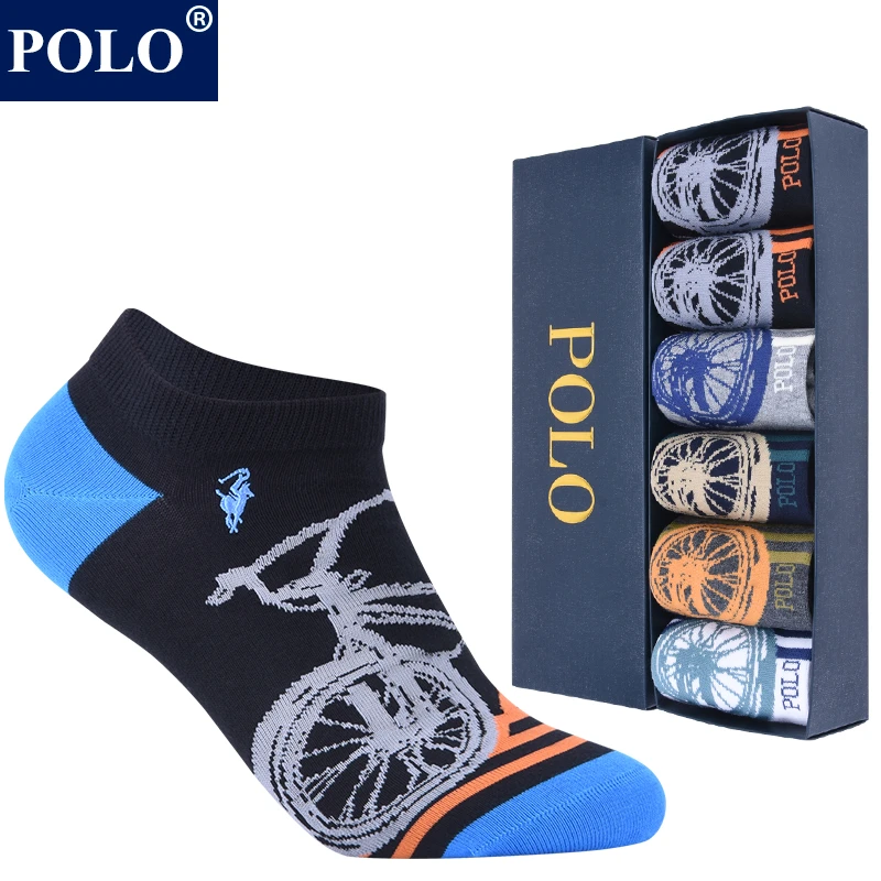 POLO袜子男低帮棉袜春夏薄款个性潮袜运动跑步吸汗透气浅口船袜