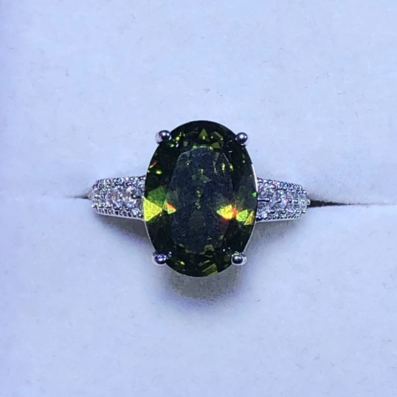 1194橄榄绿戒指开口调节轻奢精选气质款戒指