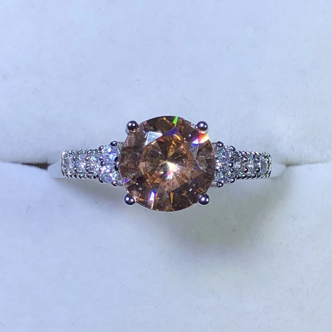 1154 黄啊塞香槟色戒指活口开口可调节精选