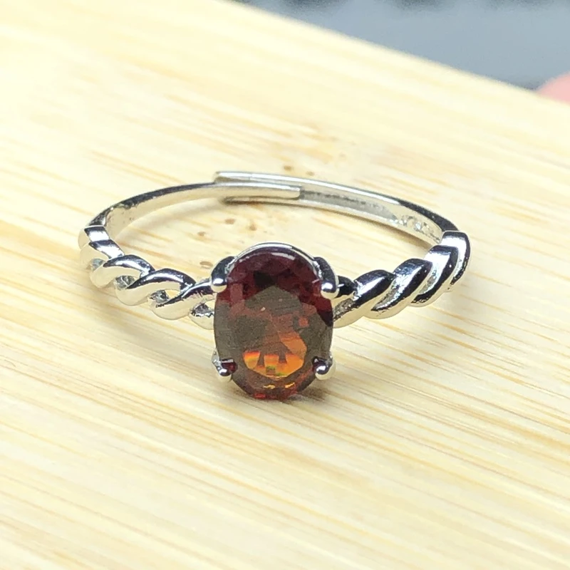 11846芬达红戒指银色托开口可调节轻奢时红色经典时尚精选