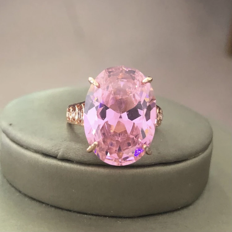 1224粉戒指玫瑰托培育开口可调节美丽漂亮精致精选