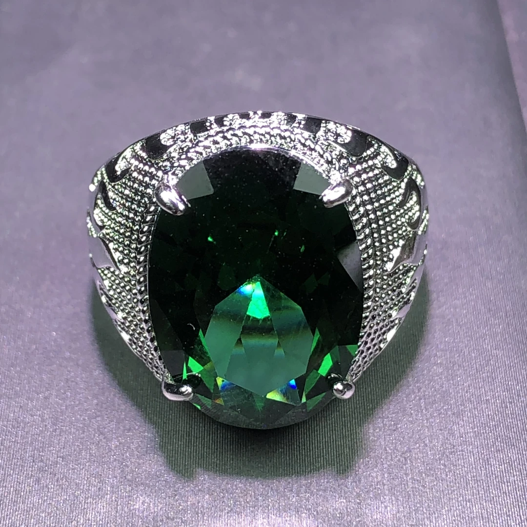 11124深宝绿色戒指活口戒指美培育丽精致可调节精选气质款