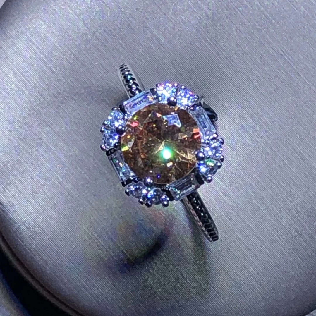 1154 黄啊塞香槟色戒指活口开口可调节精选