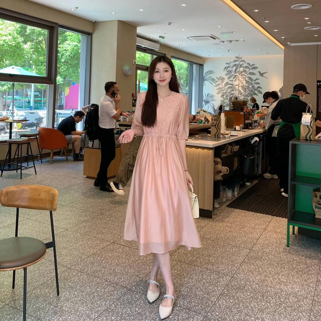 Candy Cloud清雨如烟 重工天丝刺绣气质显瘦夏季连衣裙LYQ255/1