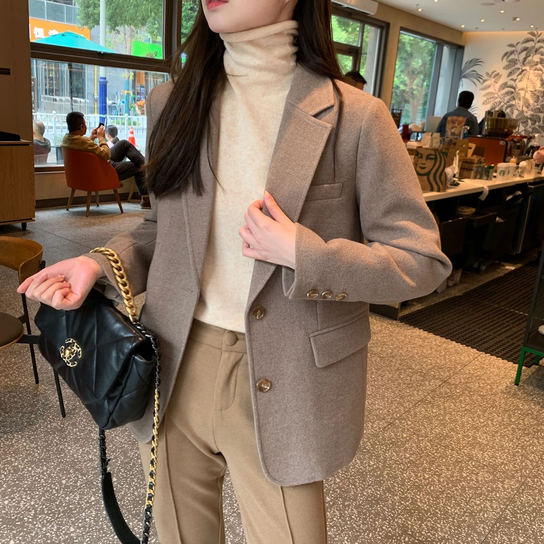Candy Cloud清鹅绒西装暖和又显瘦毛呢西装款鹅绒秋冬外套YRF76/1