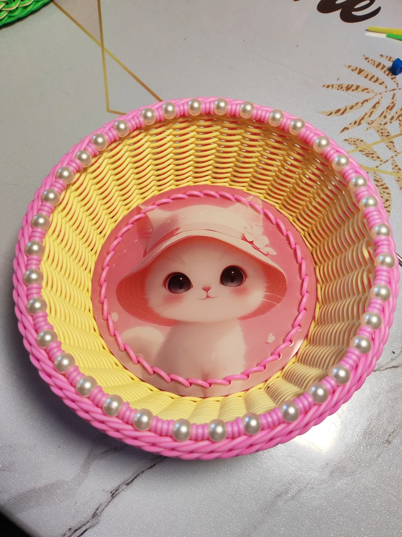 新款串珠水果零食糖果盘15厘米底板成品现货