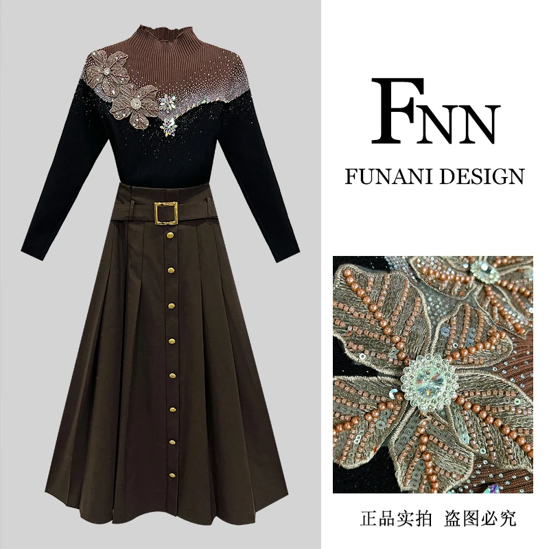 芙娜妮轻奢秋冬新款小众设计衬衫气质显瘦名媛女装两件套F2432403