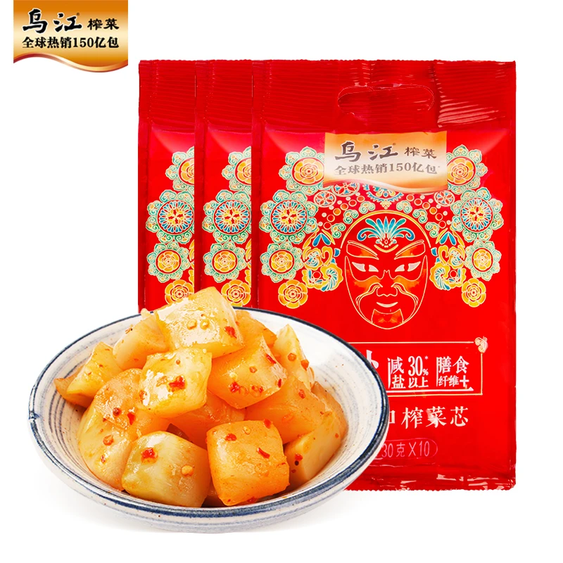乌江轻盐麻辣榨菜芯30g*30小袋涪陵榨菜川味开味下饭菜配粥旗舰
