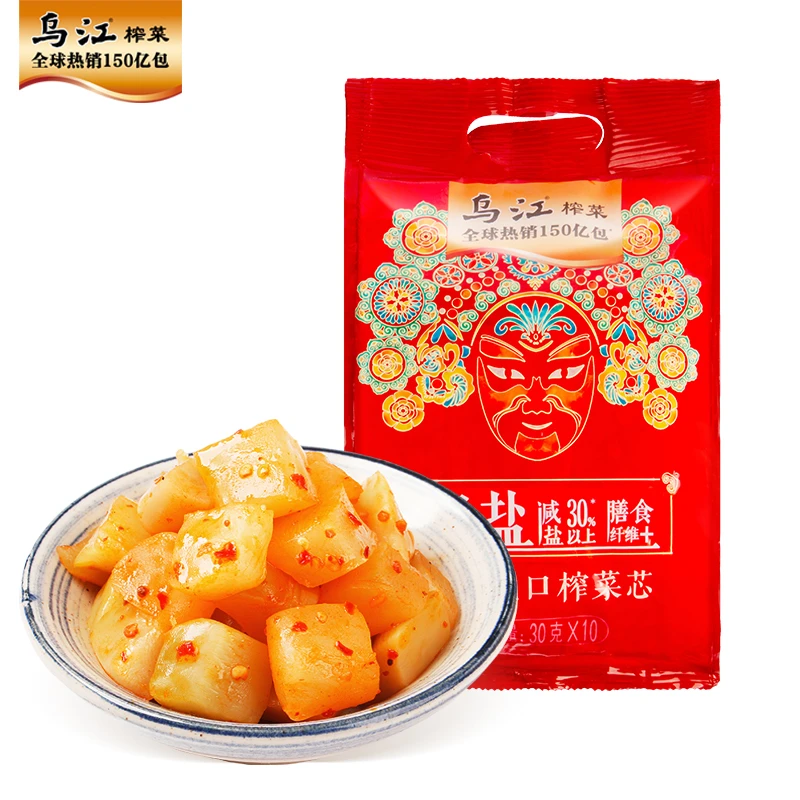 乌江轻盐麻辣脆口榨菜30g*10袋涪陵榨菜配粥开味下饭