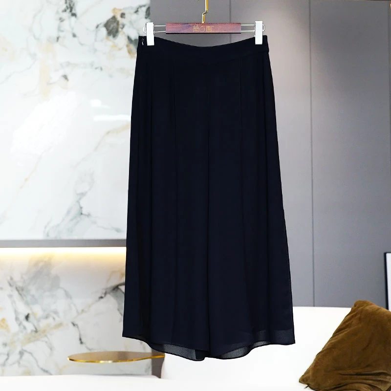 黑色裙裤女2025春季新款时尚百搭显瘦休闲半裙裤女