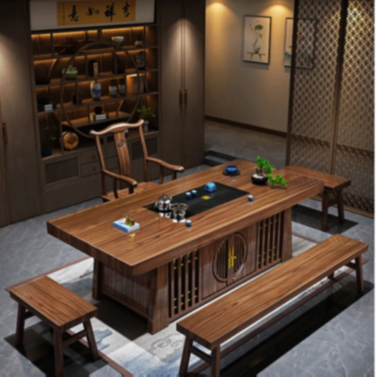 【八方来财】新中式茶桌简约客厅家用禅意办公室茶桌椅泡茶桌