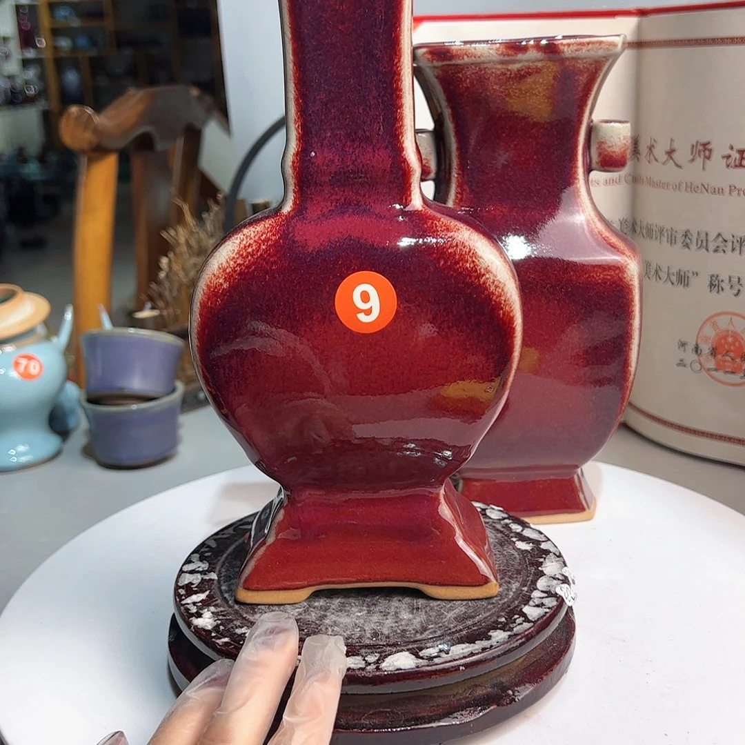 瓷片郑家钧窑摆件