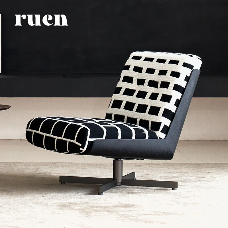 如恩Daiki达琪低靠背无扶手版单椅意式极简风格休闲椅可旋转CF064